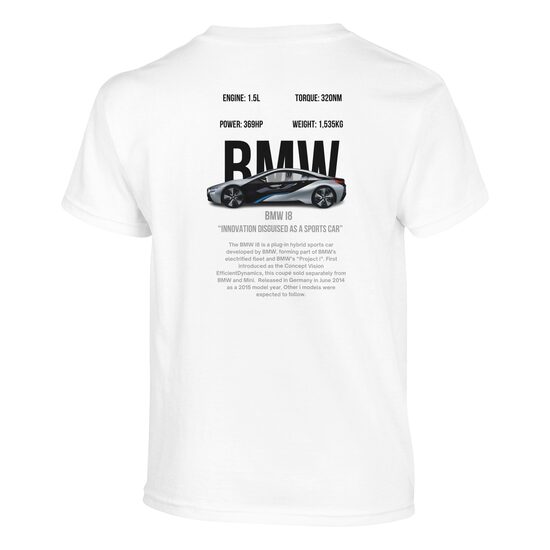 Size S Adult BMW i8 T-shirt (White)